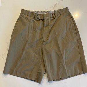 Daniel Cremieux Soho Khaki Flat Front Men's Shorts Tapered Leg W32.
